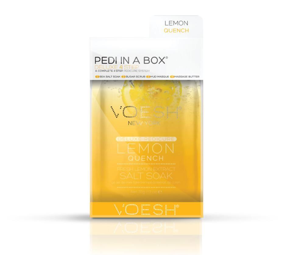 Voesh Pedi in a Box Lemon Quench - Exfoliating Foot Peel Mask for Soft & Smooth Feet - At-Home Spa Treatment for Cracked Heels & Calluses - Perfect for Self-Care & Relaxation