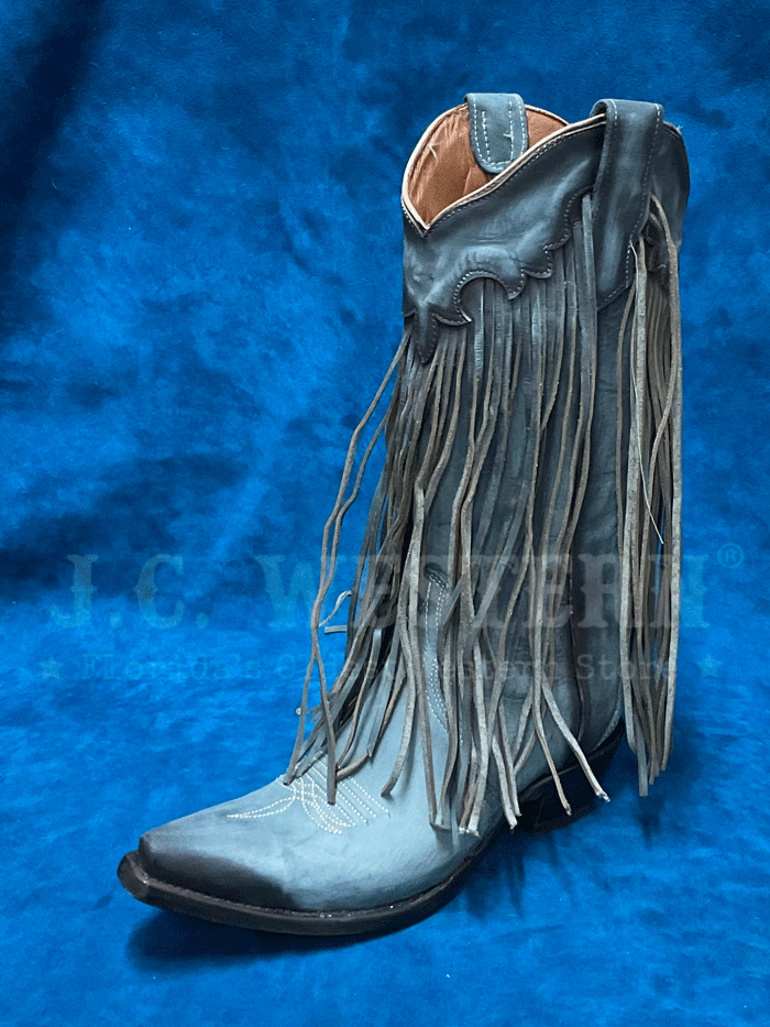Circle G L6074 Women's Western Boots with Fringe Detail in Light Blue – Perfect for Country Dancing, Rodeos & Cowgirl Fashion