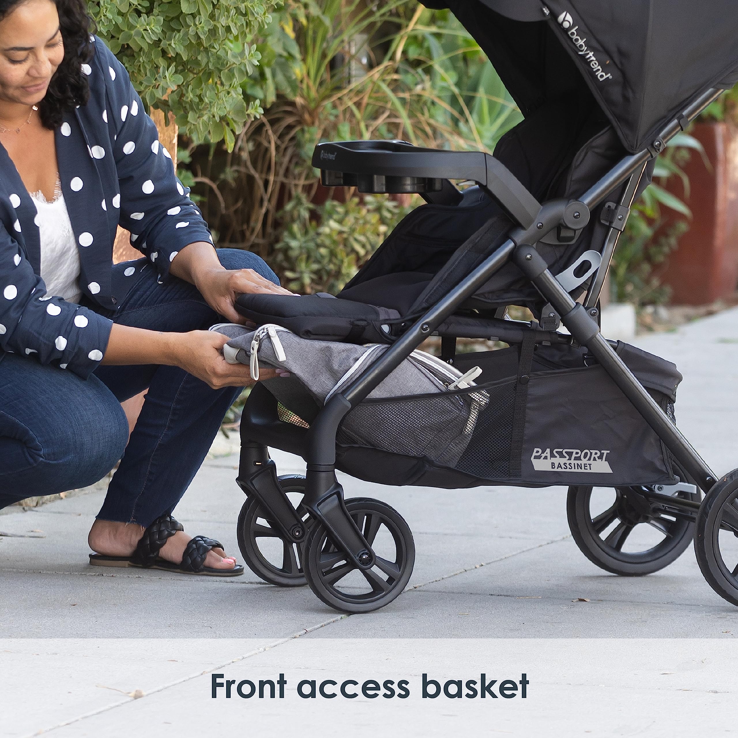 Baby Trend Passport DLX Travel System Stroller with EZ-Lift Plus Infant Car Seat - Uptown Black | Lightweight Compact Stroller for Newborns & Toddlers | Perfect for Air Travel, Shopping & Daily Walks