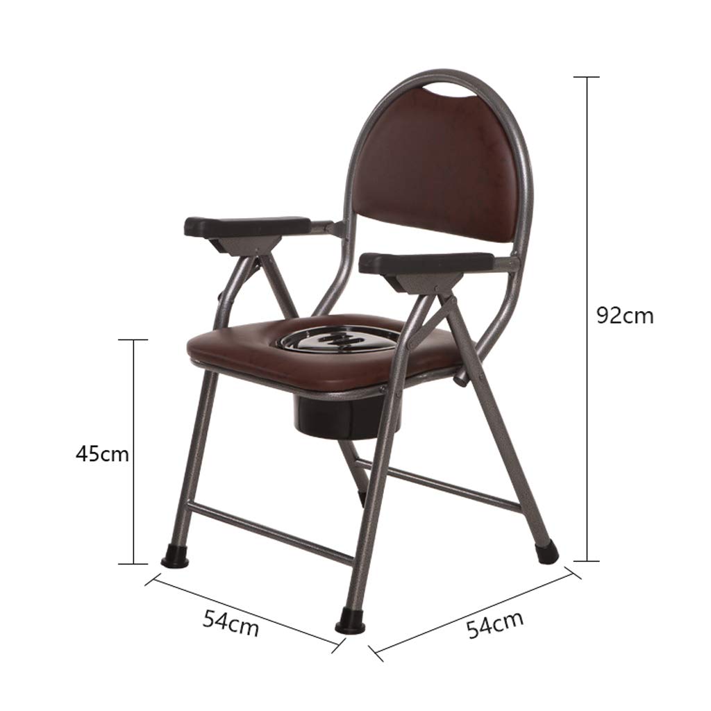 Lightweight Portable Toilet Chair - Foldable Bedside Commode with Safety Frame & Non-Slip Leg Pads for Elderly & Disabled | Home Bathroom Support for Seniors, Post-Surgery Recovery & Mobility Assistance