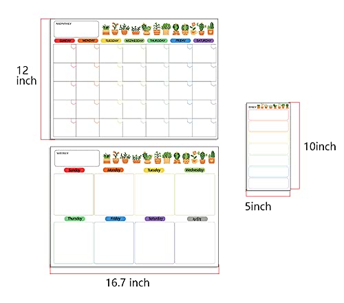 Magnetic Dry Erase Calendar Whiteboard for Fridge - Monthly & Weekly Planner, Reusable Schedule Organizer for Home, Office & School - Perfect for Meal Planning, Family Schedules & Productivity Tracking