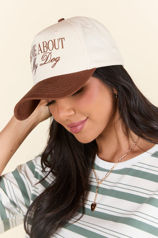 Ask Me About My Dog Brown Trucker Hat - Holley Gabrielle X Pink Lily Collaboration - Perfect for Dog Lovers, Outdoor Adventures & Casual Streetwear