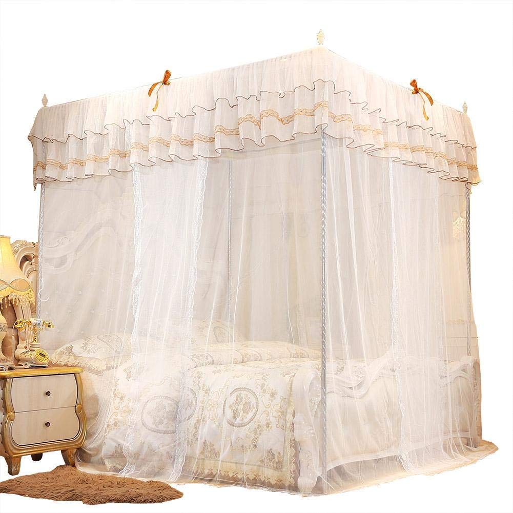 Luxury Princess 4-Poster Bed Canopy with Netting - 150x200x200cm Elegant Bed Curtain for Girls' Room Decor | Perfect for Kids Bedroom, Nursery, and Fantasy Themed Sleepovers