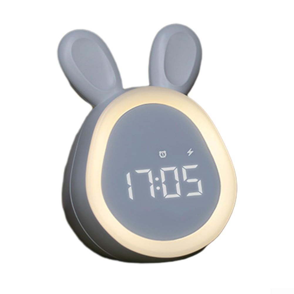 PETSTIBLE Digital Alarm Clock with LED Display, Night Light & Stepless Dimming - Perfect for Kids, Bedrooms & Home Use (White)