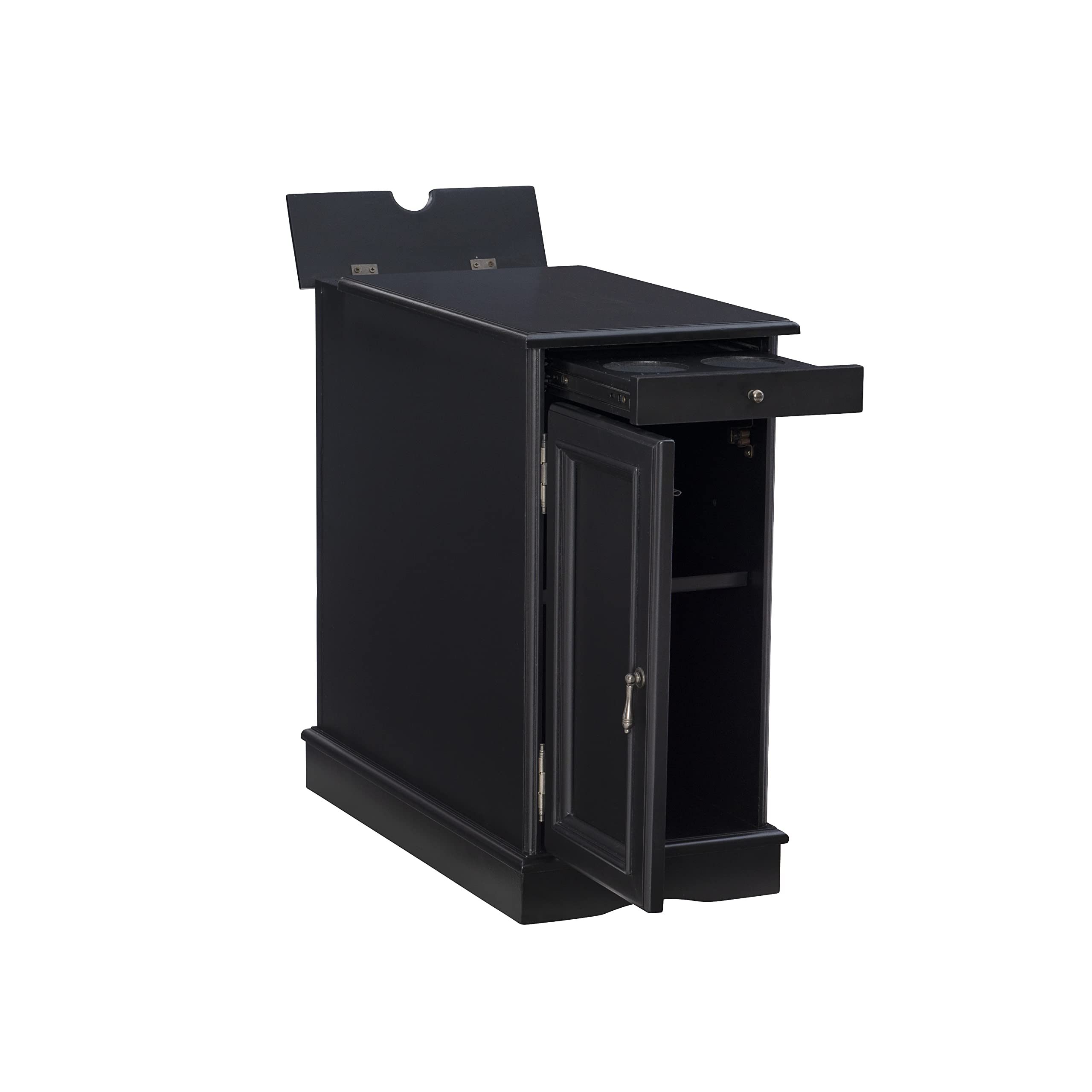 Powell Furniture Barron Small Black Accent Table - Modern Side Table for Living Room, Bedroom, or Office Decor