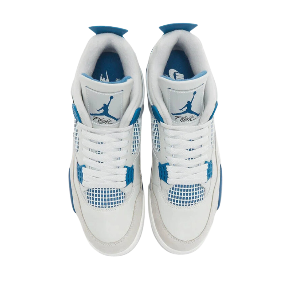 Air Jordan 4 Retro Military Blue - Men's Basketball Shoes | Off-White & Neutral Grey Colorway | Perfect for Streetwear & Sneaker Collectors