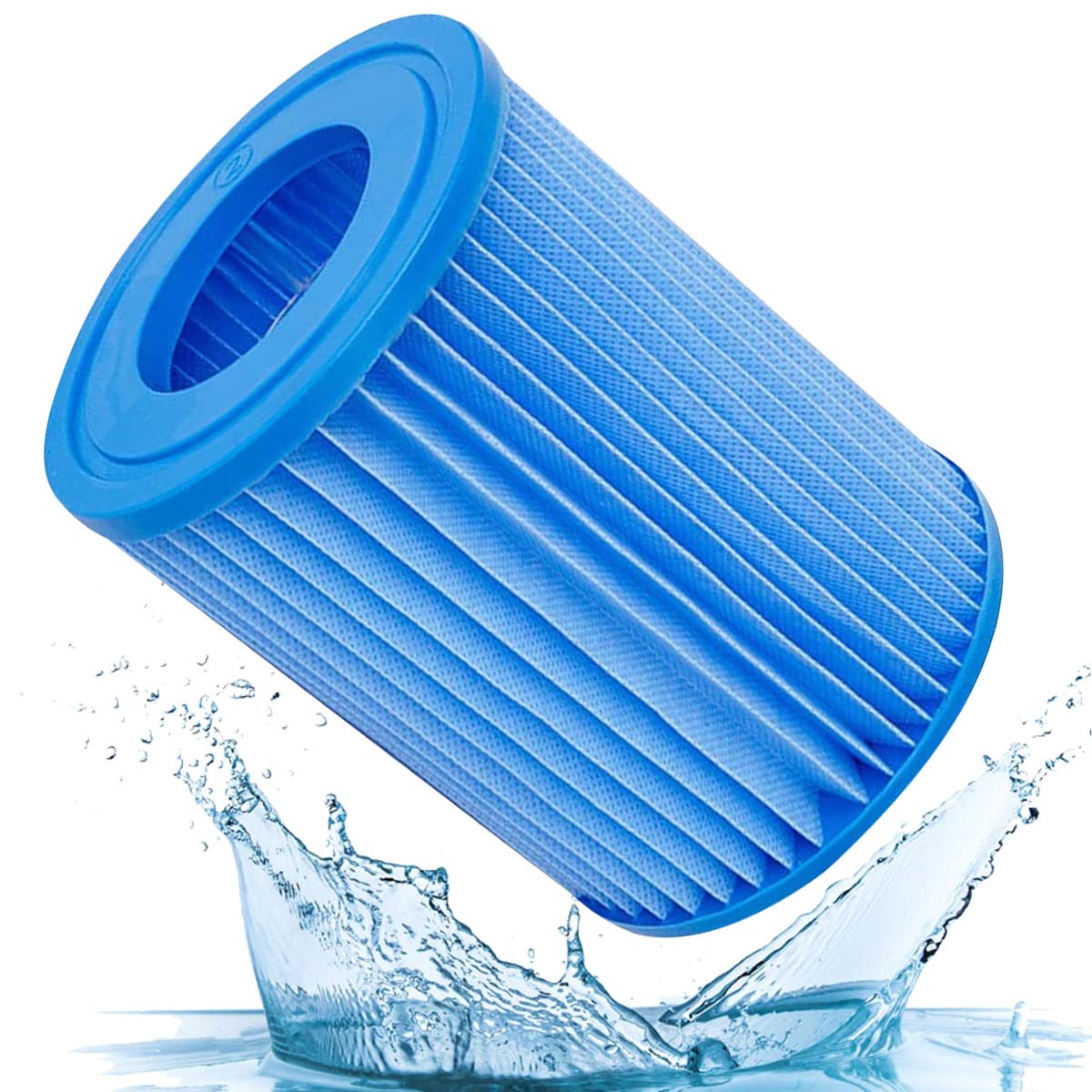GSVDEIN Inflatable Swimming Pool Filter Pump - Replacement Filter Cartridge for Hair, Leaves, Dust & Sand - Keeps Water Clean & Fresh - Compatible with Inflatable Pools & Spas (Blue) - Perfect for Backyard, Patio & Summer Water Fun