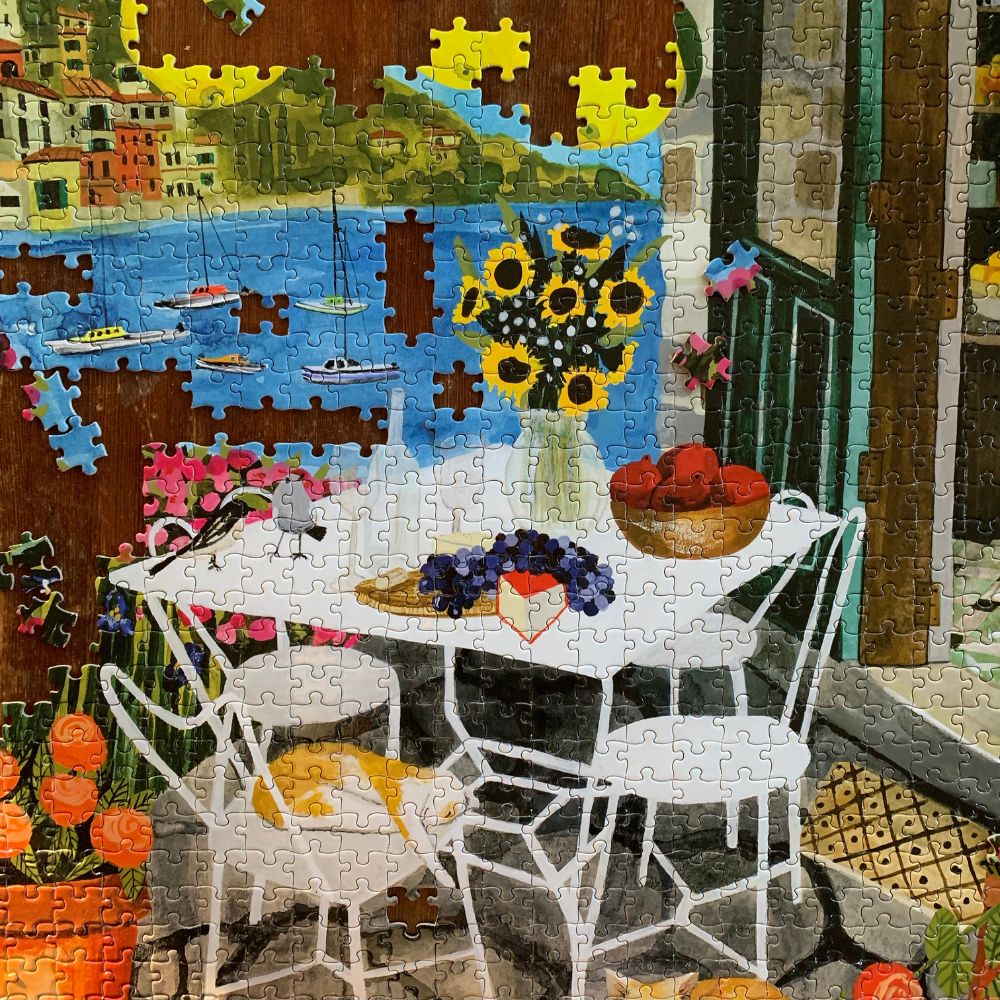 eeBoo Cats in Positano 1000-Piece Jigsaw Puzzle for Adults & Families - Italian Village Scenery, Challenging Puzzle Game for Home Decor, Family Bonding & Relaxation