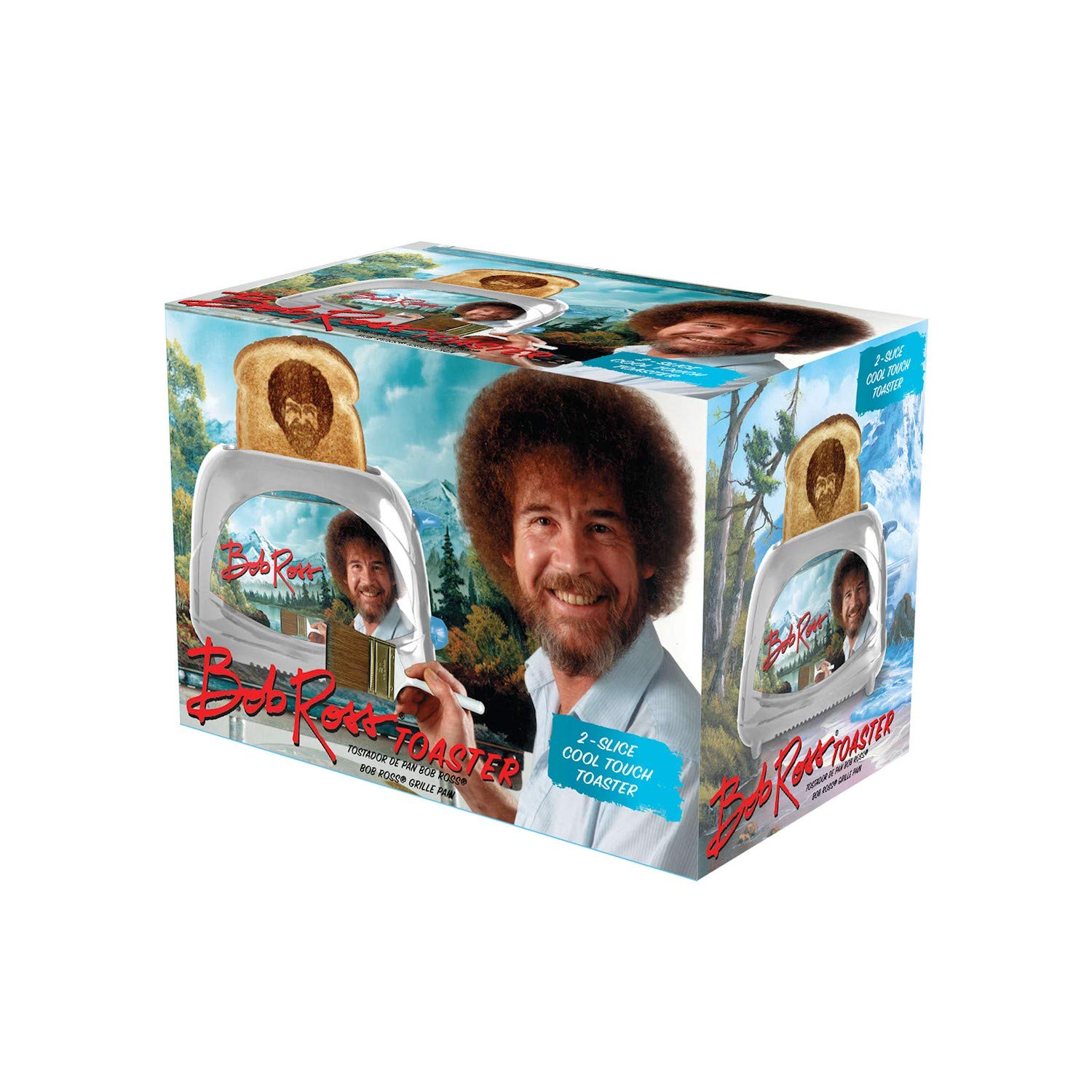 Bob Ross Toaster - 2 Slice Toaster That Prints Bob Ross' Iconic Face on Bread - Perfect for Breakfast, Gifts & Art Lovers