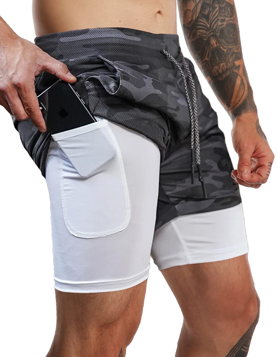 FLYFIREFLY Men's 2-in-1 Workout Running Shorts 7