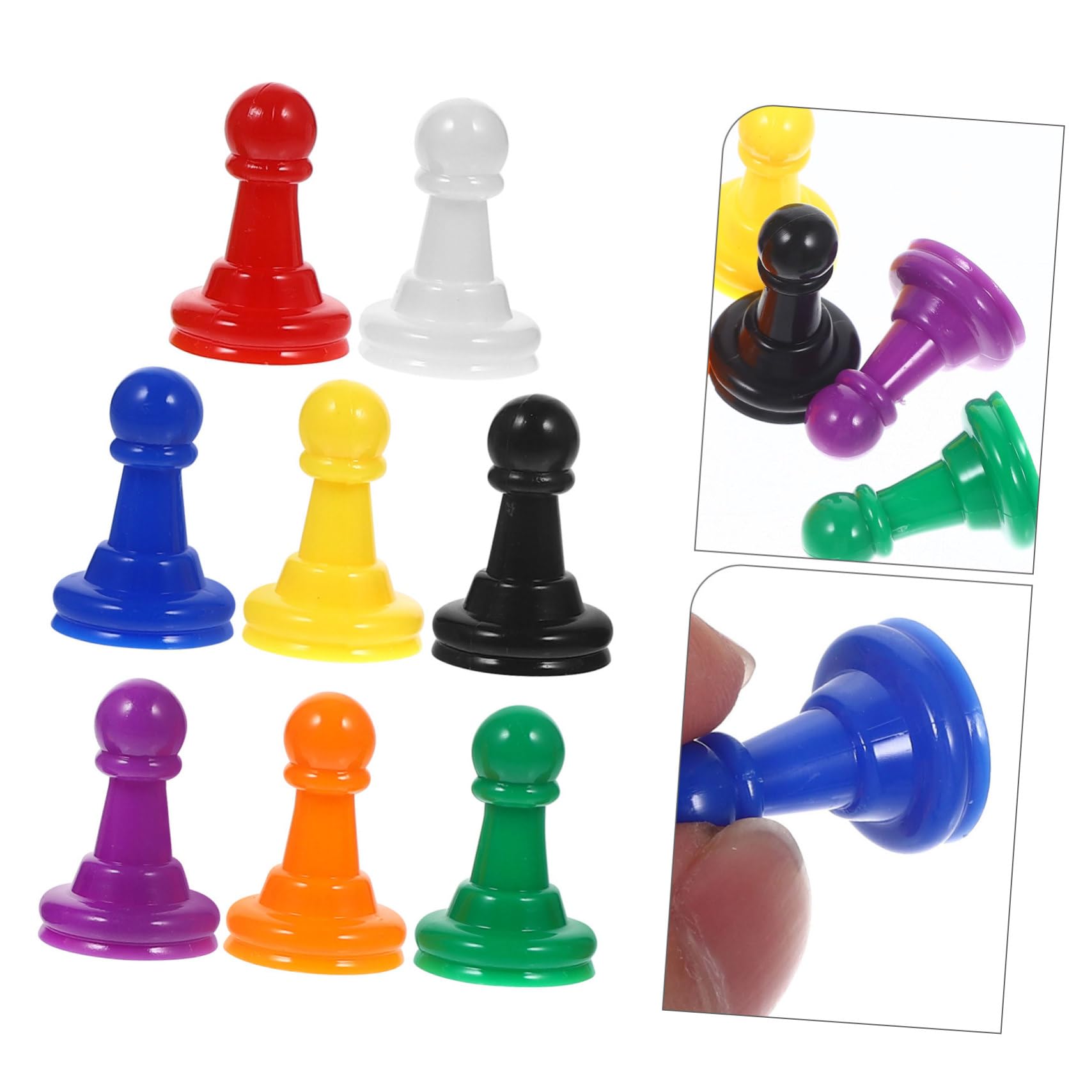 HAWILLOSCH 32-Piece Colorful Plastic Chess Set - Board Game Tokens, Pawns & Accessories for Chess, Checkers & Strategy Games | Perfect for Family Game Nights, Travel & Classroom Learning