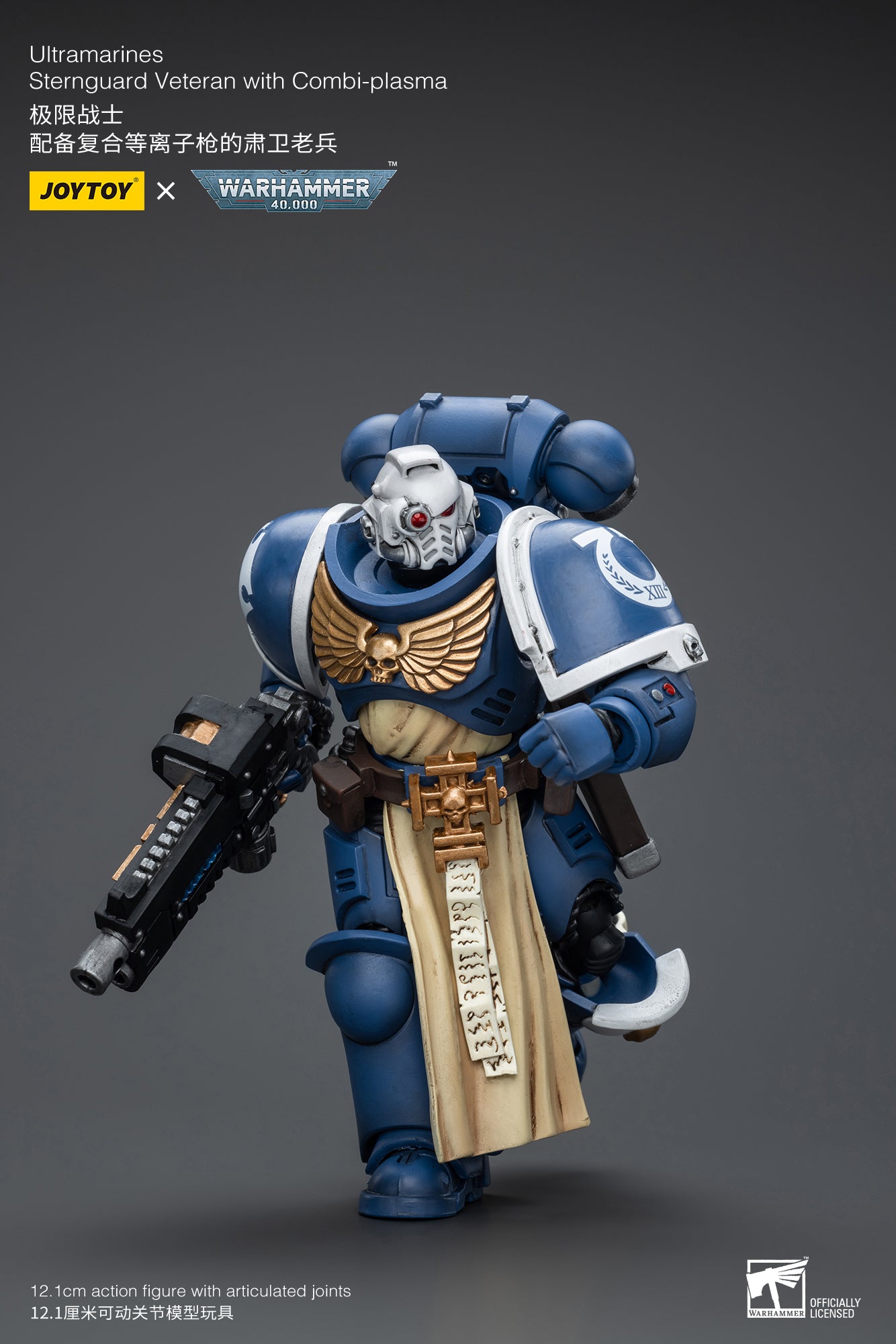 1/18 JOYTOY Warhammer 40K Ultramarines Sternguard Veteran Action Figure - Collectible Miniature for Tabletop Gaming & Display