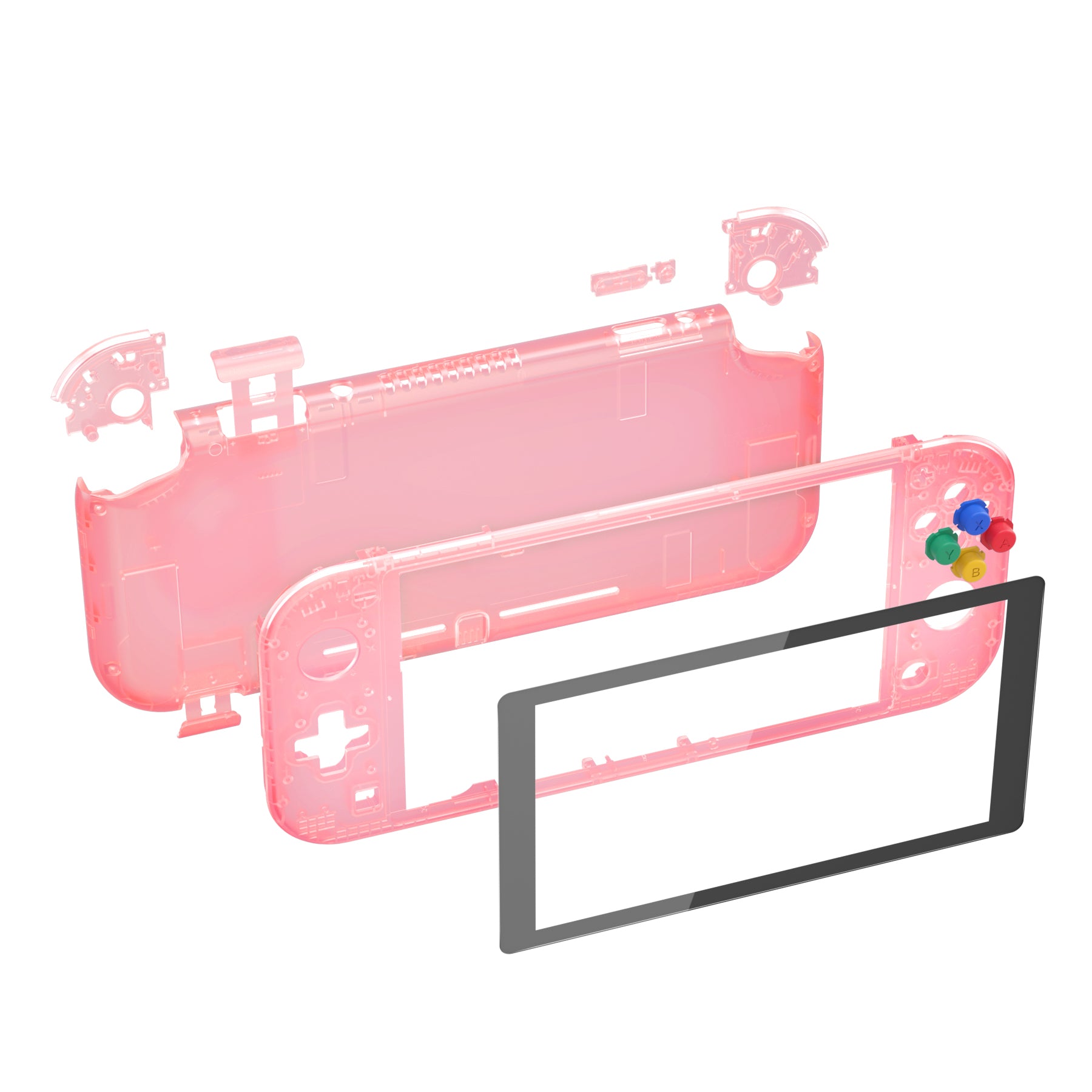 eXtremeRate Cherry Pink DIY Replacement Shell for Nintendo Switch Lite - Custom Controller Housing with Screen Protector | Durable Case Cover for NSL | Perfect for Gaming Enthusiasts & DIY Modders