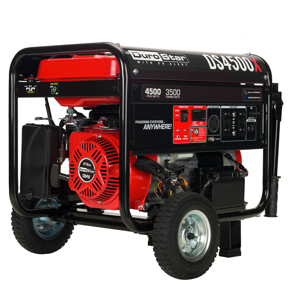 4,500 Watt Portable Gasoline Generator with CO Alert - Reliable Backup Power for Home, Camping & Emergency Use