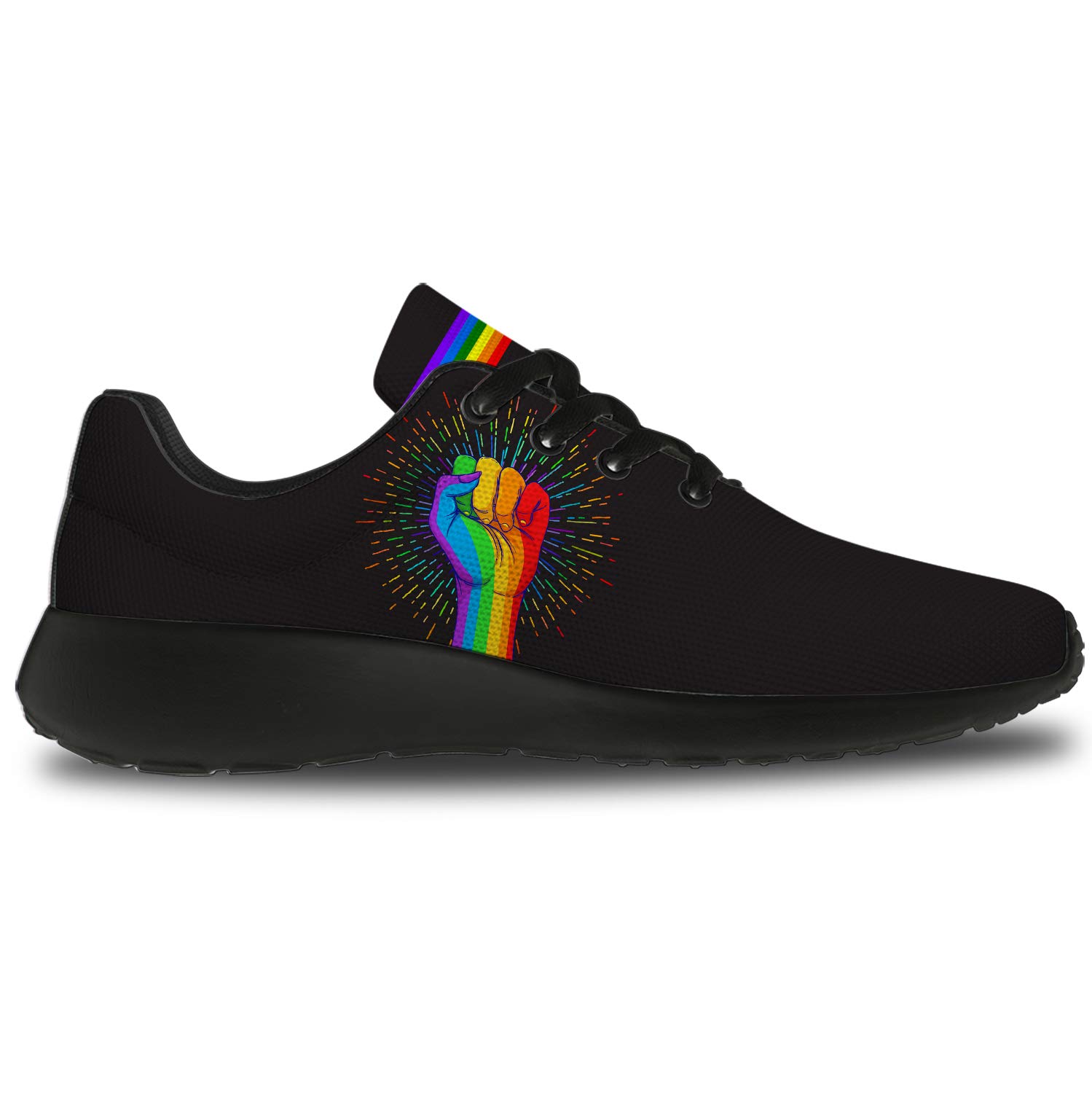 Unisex LGBTQ+ Rainbow Running Shoes - Men's Size 9/Women's Size 10.5 - Comfortable Walking & Tennis Sneakers - Perfect Pride Gift for Gay, Lesbian & Allies - Ideal for Jogging, Gym Workouts & Pride Events