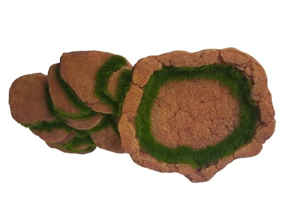Natural-Looking Large Mossy Rock with Artificial Bridge - Resin Aquarium Ledge & Basking Cave Hide Decor for Reptiles, Fish, Amphibians | Perfect for Terrariums, Vivariums & Aquatic Habitats