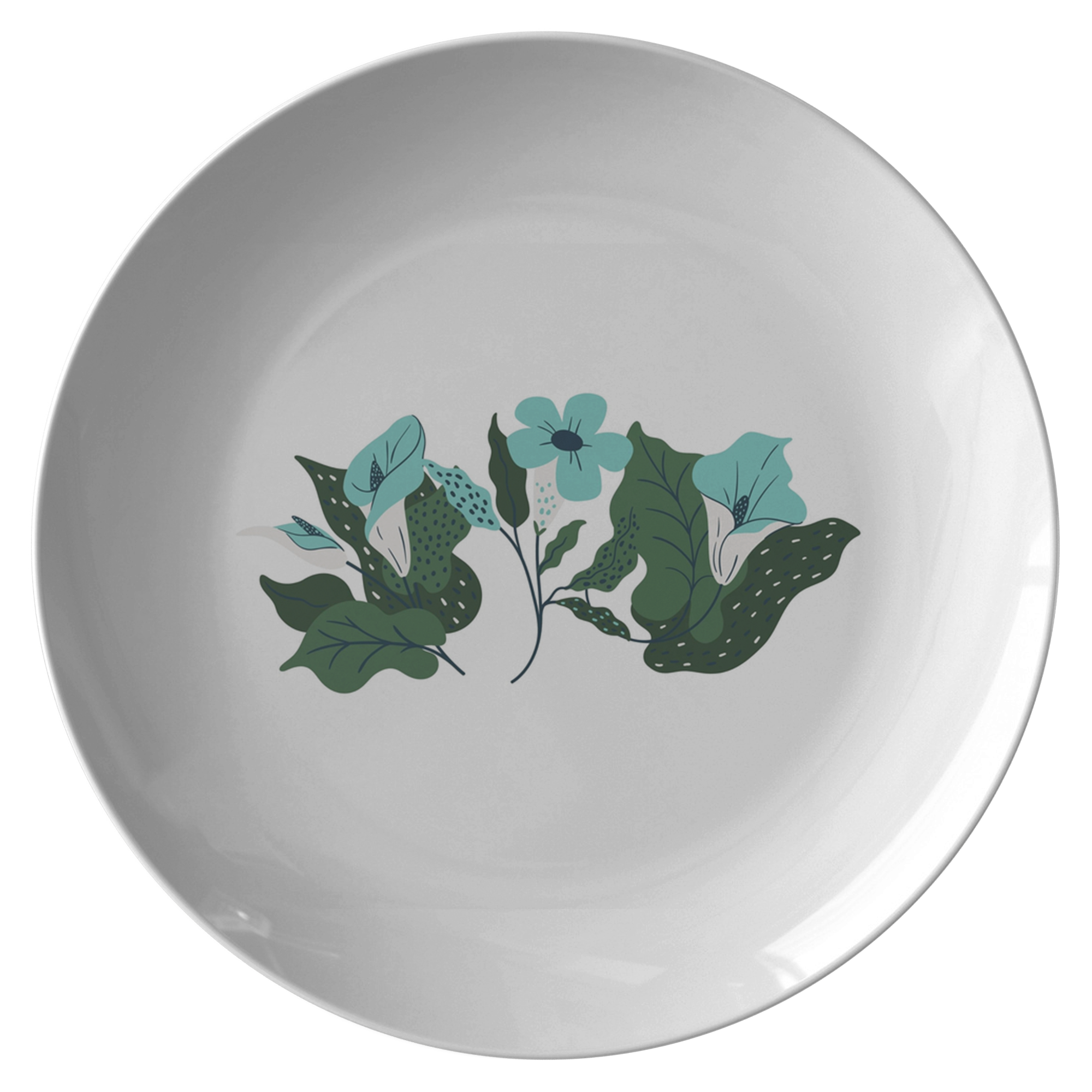 Elegant Floral Soft Earth Toned Plastic Dinner Plates Set - Eco-Friendly Melamine Plates for Outdoor Picnics, Parties & Everyday Dining