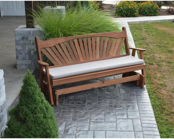 Regallion Fanback Glider Rocking Chair - Comfortable Patio & Nursery Glider with Smooth Swivel Motion - Perfect for Outdoor Relaxation, Baby Nurseries & Living Room Decor