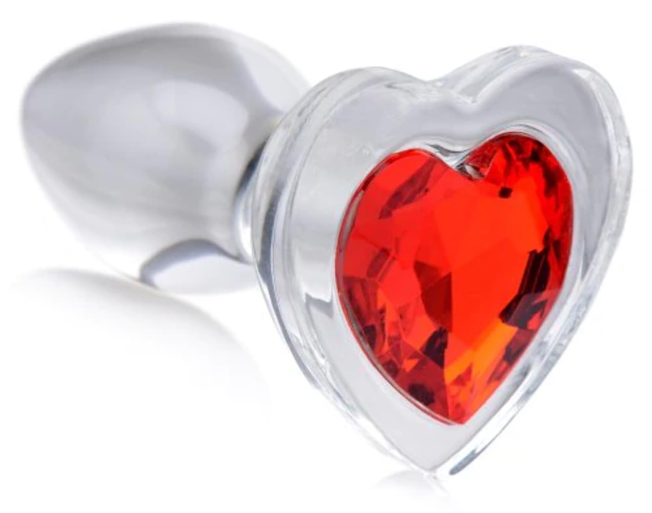 Red Heart Gem Glass Anal Plug - Small | Body Safe, Comfortable & Discreet | Perfect for Couples Play & Sensual Exploration