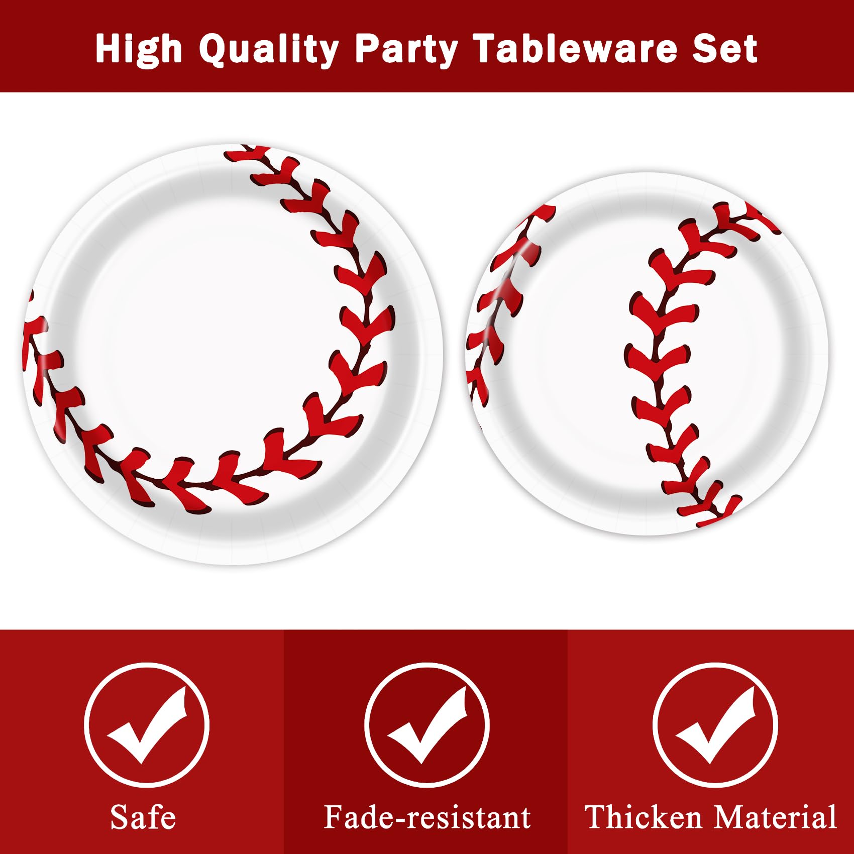 96 Pcs Baseball Birthday Party Supplies Set - Plates, Napkins, Forks & Party Favors for Kids Sports Themed Celebration | Perfect for Little League Parties, Backyard BBQs & Baseball Fan Gifts