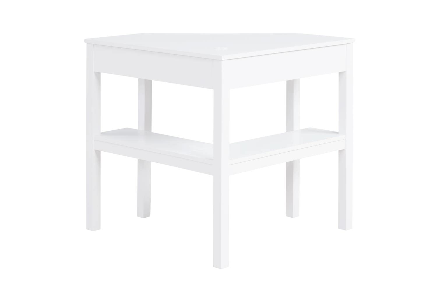 Linon White Corner Desk - Compact Home Office & Study Space