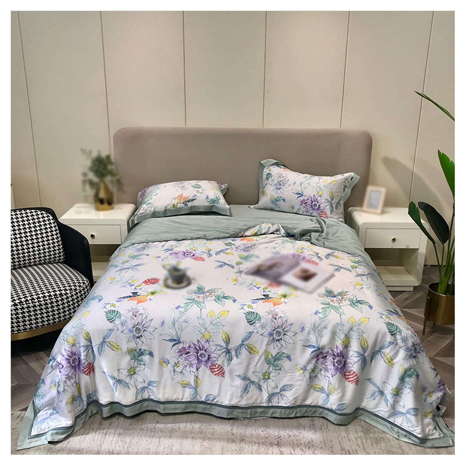 Washable Tencel Summer Cooling Blanket - Double Layer Ice Silk Comforter (200x230cm) | Luxury Lightweight Bedding for Hot Sleepers & Air Conditioned Rooms