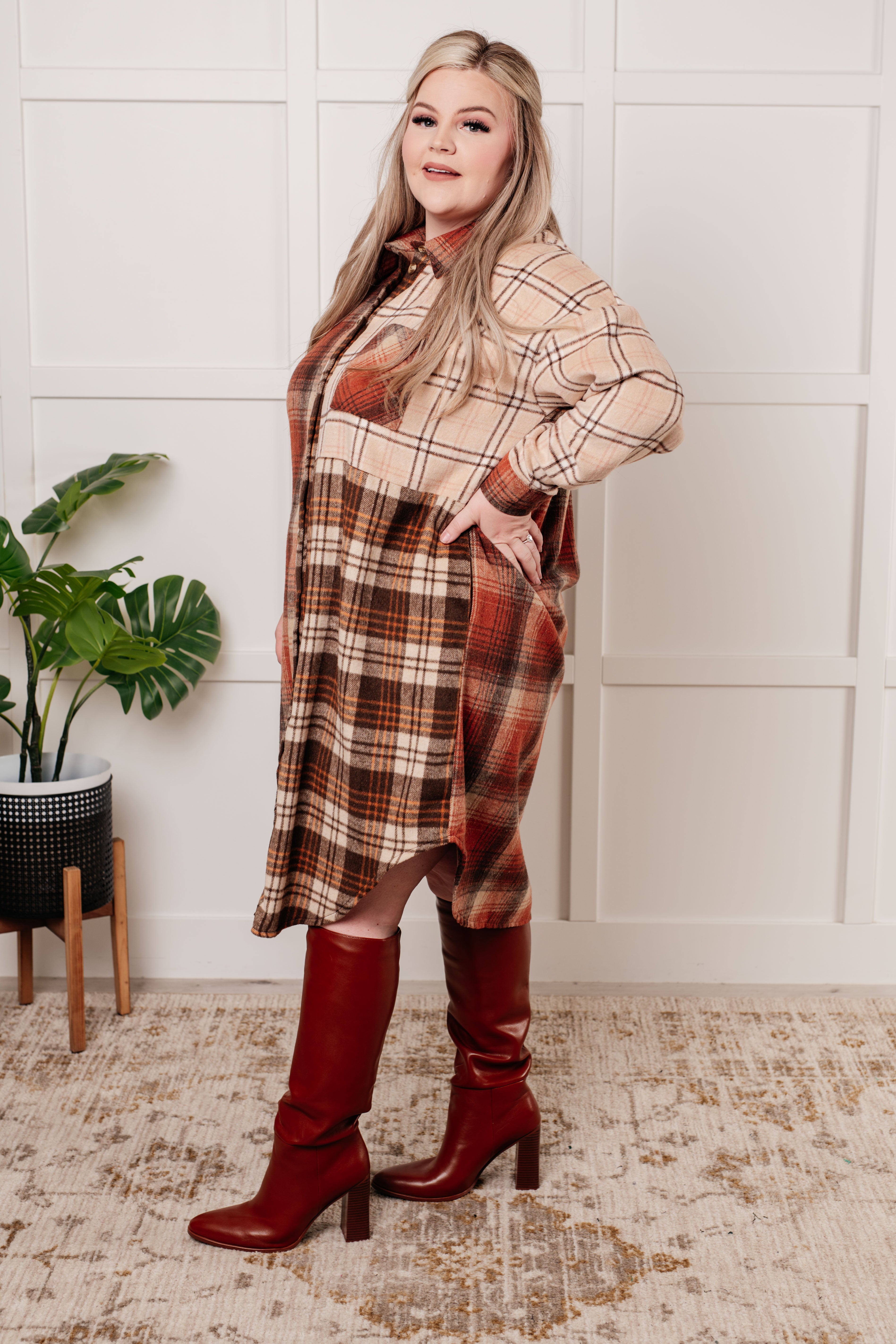 Cozy Cabin Fever Flannel Plaid Oversized Shacket for Women - Warm Winter Layering Jacket for Outdoor Adventures & Casual Streetwear
