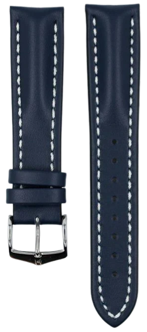 Hirsch Heavy Calf Blue 24mm Leather Watch Strap - Premium Replacement Band for Men's Watches | Perfect for Dress, Business & Casual Wear