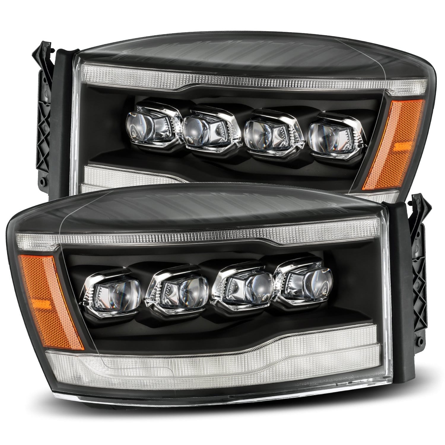 2006-2008 Dodge Ram NOVA Series LED Projector Headlights - Black Alpha Rex 880536 - Upgrade Your Truck's Lighting for Night Driving & Off-Road Adventures