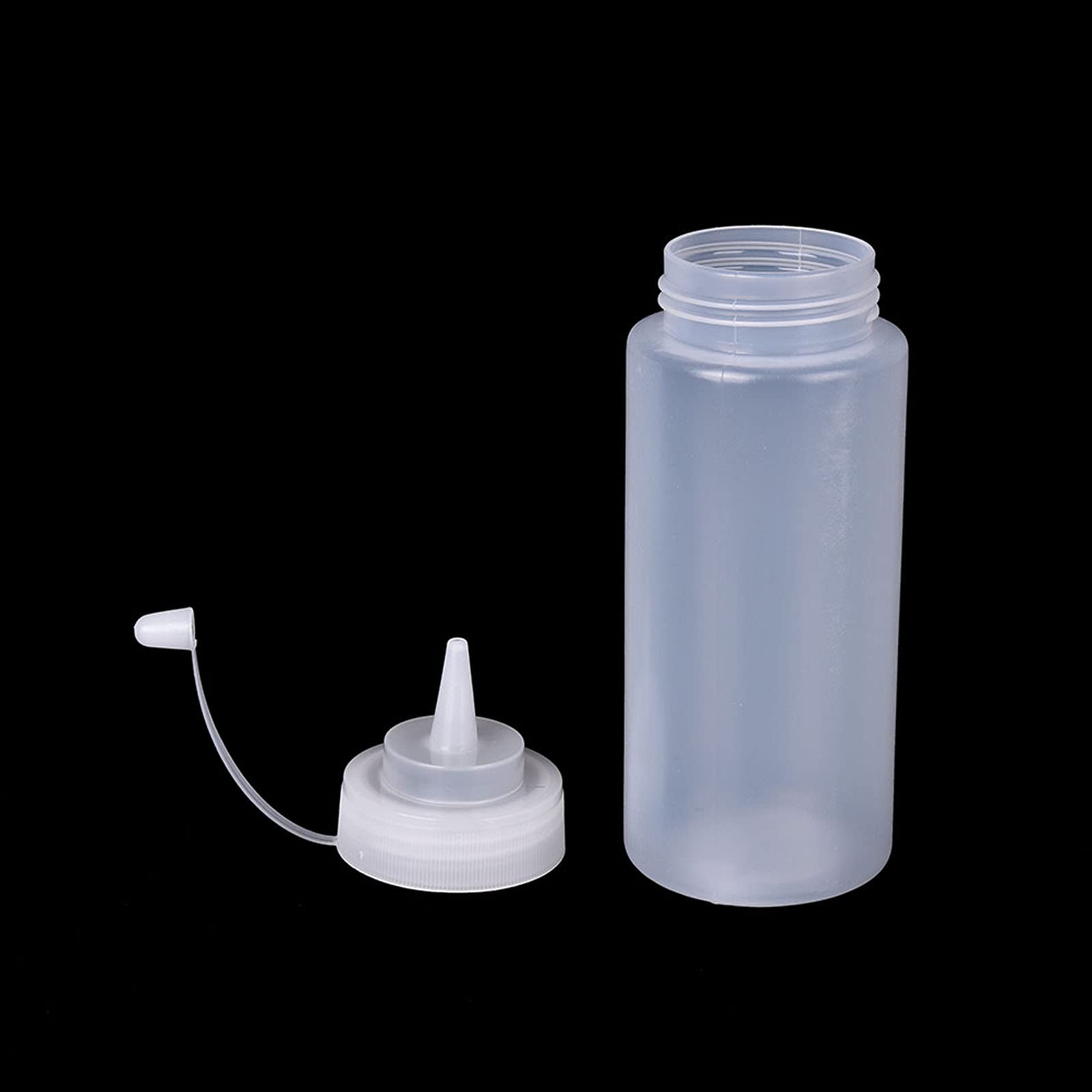 6-Pack 16 Oz Clear Plastic Squeeze Condiment Bottles with Nozzle Tip - Perfect for Ketchup, Mustard, BBQ Sauce & Salad Dressing - Ideal for Restaurants, Food Trucks & Home Kitchens