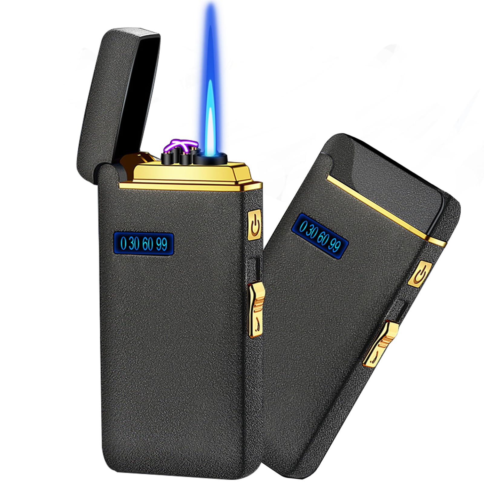 USB Rechargeable Windproof Arc Lighter - Smart Electric Lighter for Cigarettes, Camping & Gifts (Black)