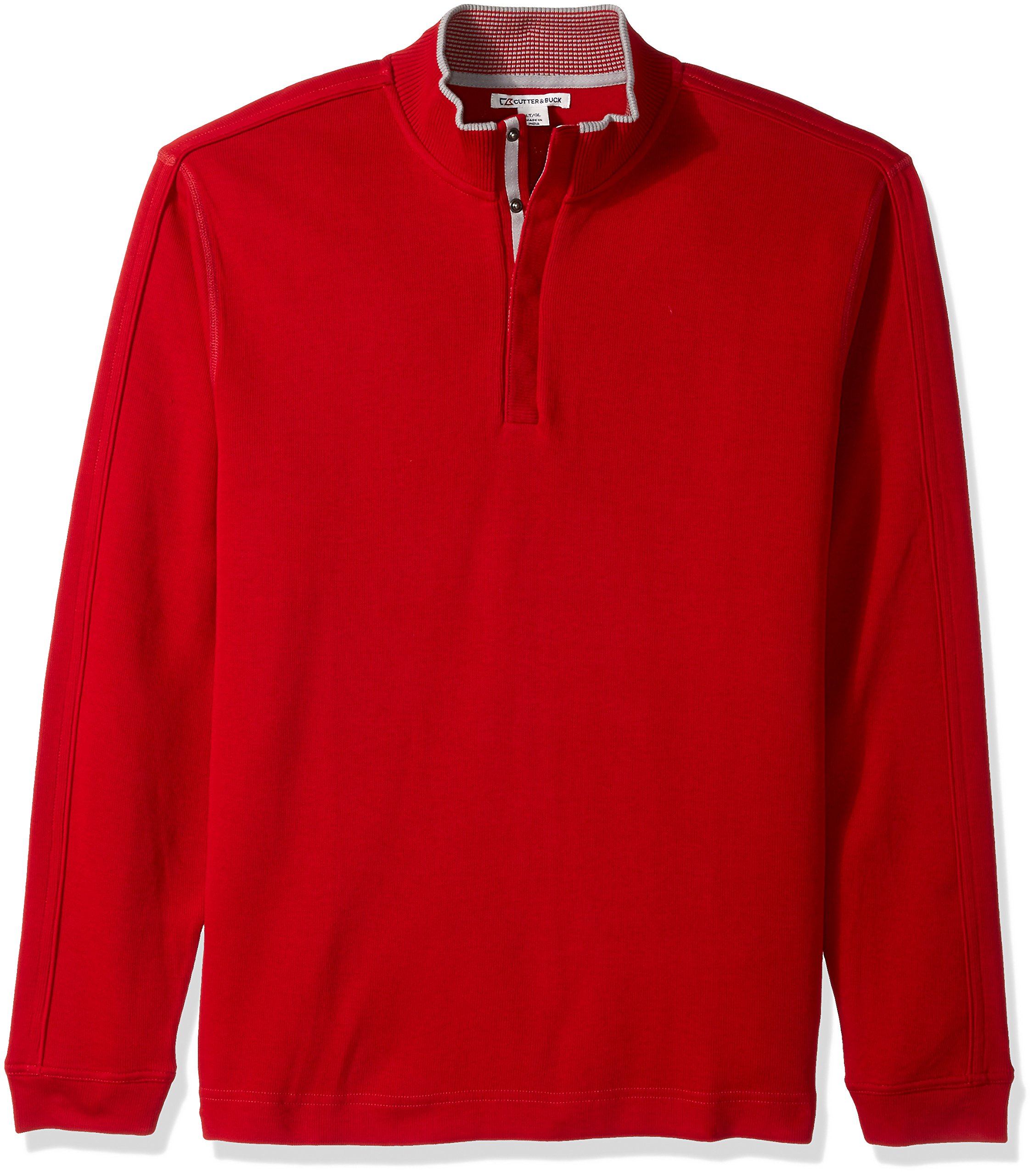 Cutter & Buck Men's Big and Tall Pima Cotton Snap Placket Overknit Polo Shirt - Comfortable Office & Casual Wear for Large Sizes