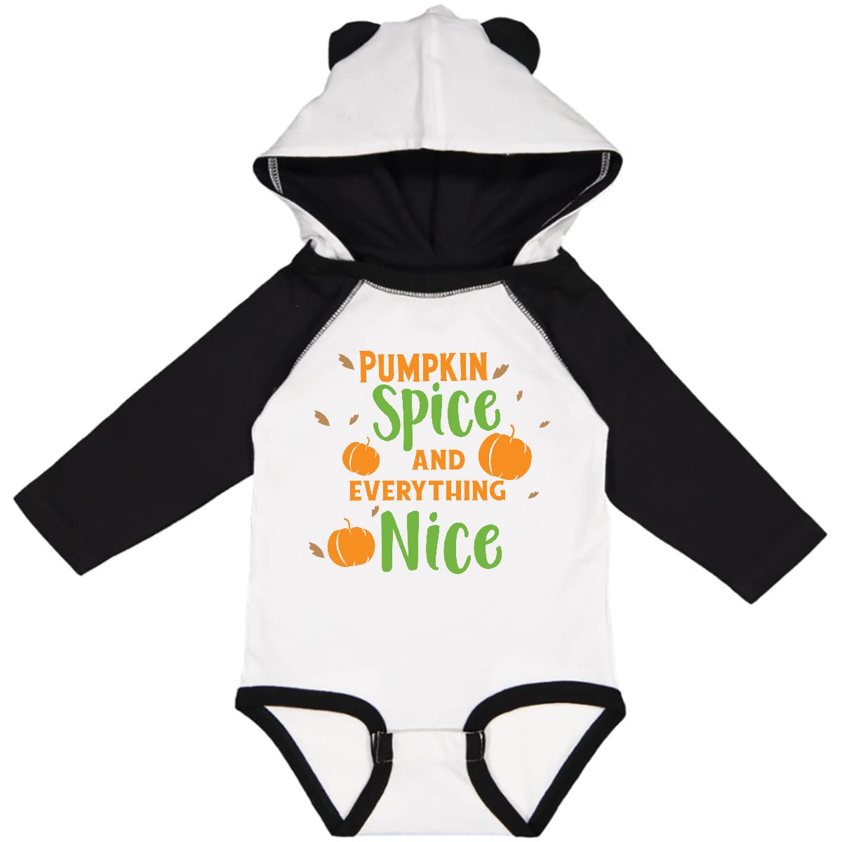 Inktastic Pumpkin Spice and Everything Nice Fall Long Sleeve Creeper - Cozy Autumn Outfit for Women | Perfect for Thanksgiving, Halloween & Seasonal Photoshoots