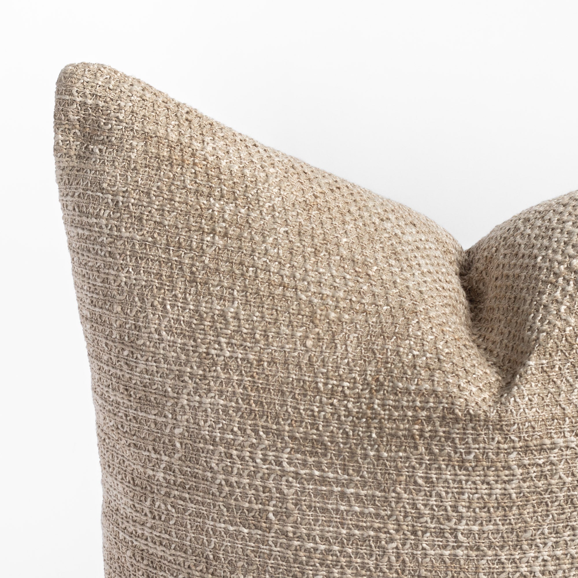 Taryn 22x22 Inch Decorative Throw Pillow Cover - Natural Linen Square Cushion for Sofa, Bed & Home Decor