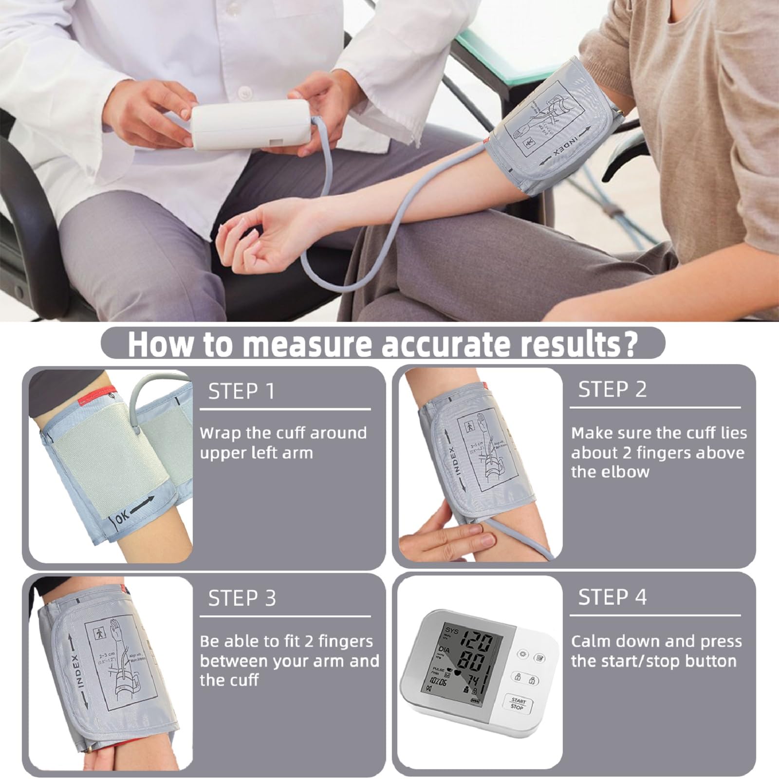 **Extra Large Blood Pressure Cuff 9”-26” (22-66CM) – XXXL Cuff Compatible with Omron BP Monitor, Replacement for Adult Big Arm – Includes 7 Connectors – Ideal for Home Health Monitoring & Medical Use**