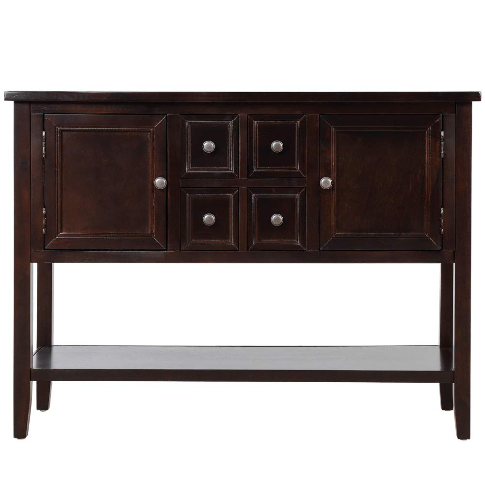 Farmhouse Buffet Table with Storage Drawers - Entryway Console Table, Sofa Sideboard & Cabinet for Dining Room, Living Room & Hallway - Perfect for Home Decor, Storage & Entertaining Guests