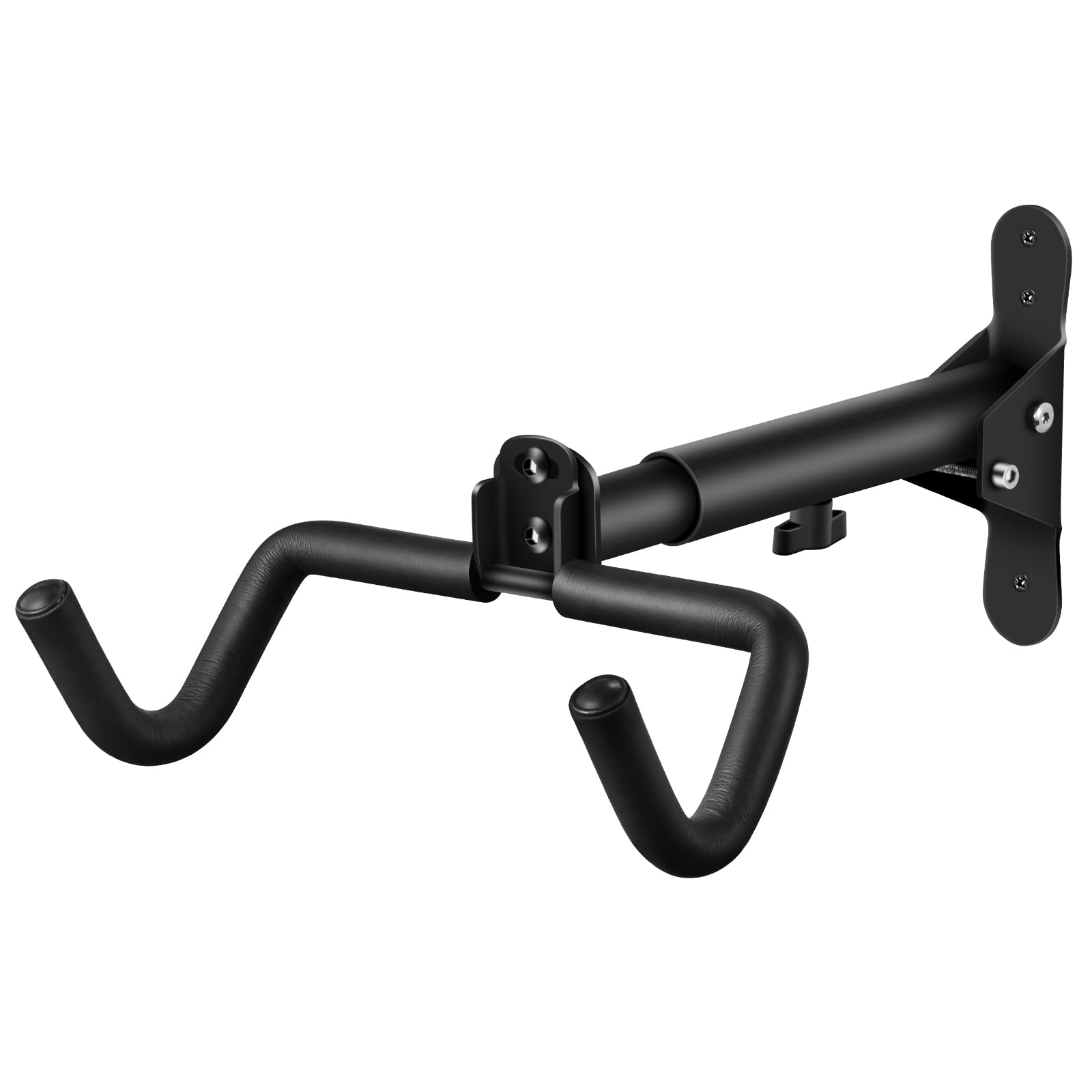 DIRZA Adjustable Bike Wall Mount Rack - Horizontal Bike Hook Holder for Mountain, Road & Hybrid Bikes - Space Saving Garage & Home Bike Storage Solution (Perfect for Small Apartments & Organized Garages)