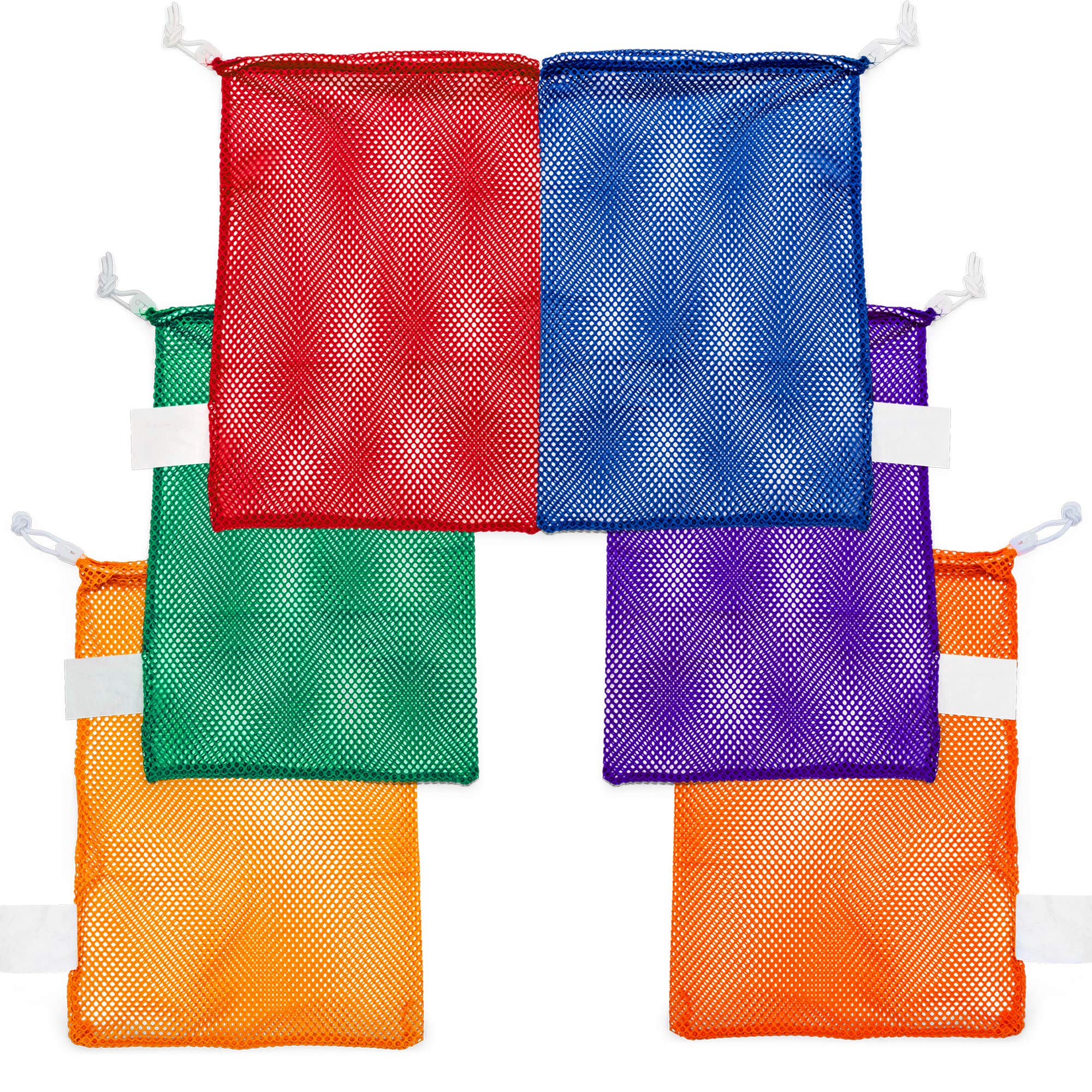 Champion Sports Mesh Equipment Bag - Durable Nylon Drawstring Bag with Lock & ID Tag for Basketball, Soccer, Swimming Gear, Laundry & Toys - Breathable Storage Sack for Gym, Travel & Outdoor Activities