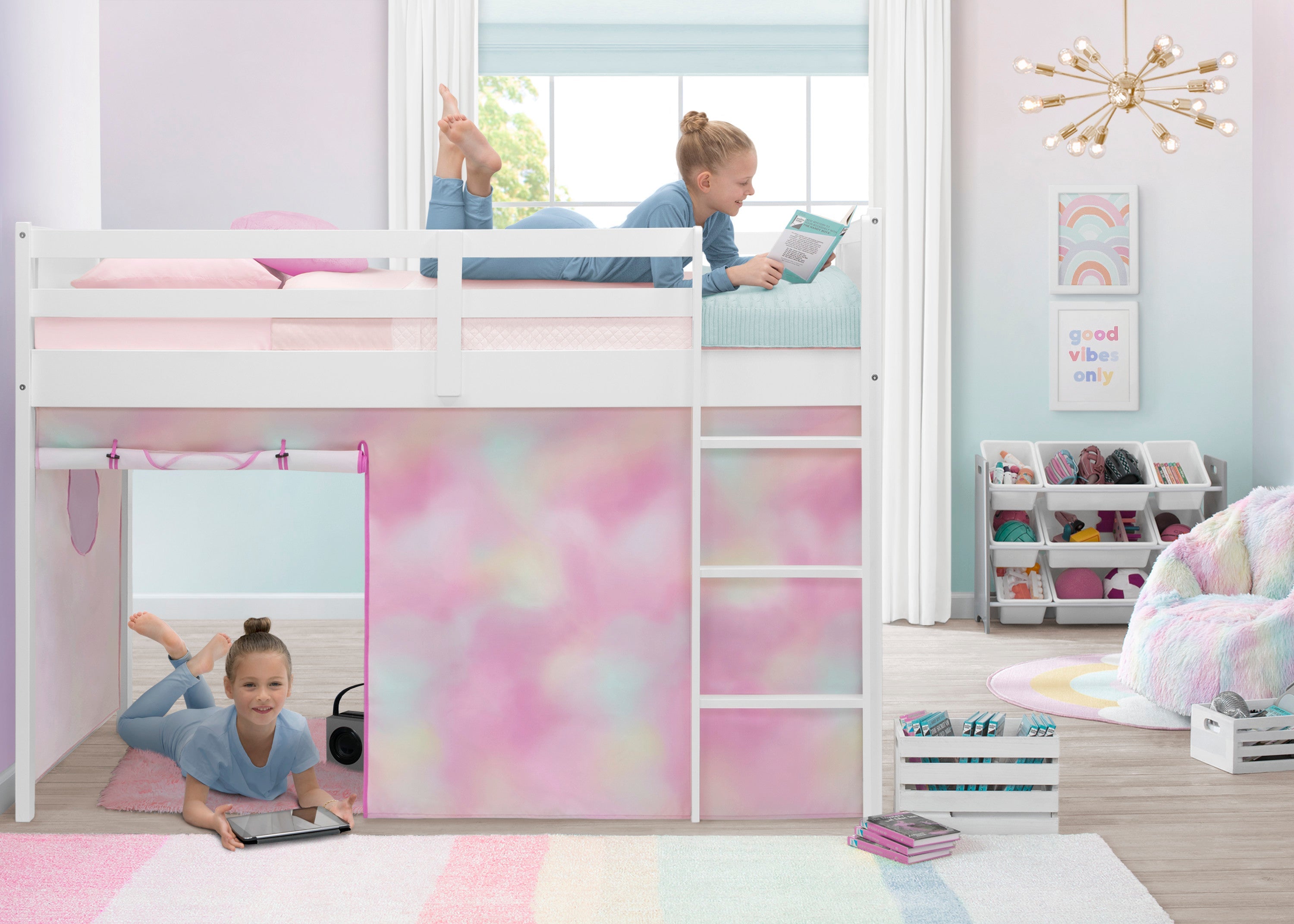 Bed Tent & Curtain Set for Twin Loft or Bunk Bed - Privacy Canopy for Kids & Teens - Perfect for Dorm Rooms, Sleepovers & Small Spaces (Bed Sold Separately)