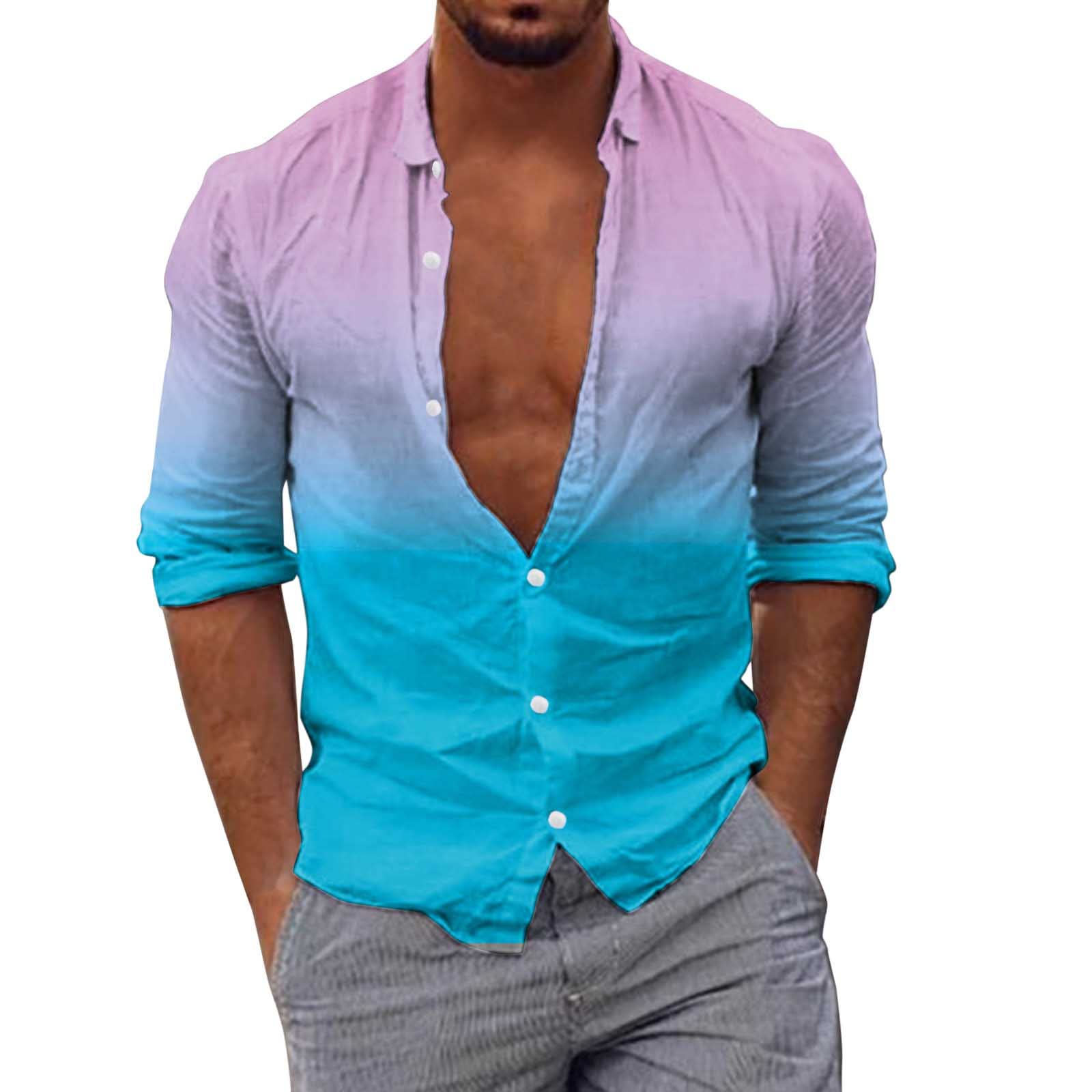 Men's Long Sleeve Casual Printed Shirts - Autumn Winter Fashion Top Blouse for Work, Dating & Daily Wear
