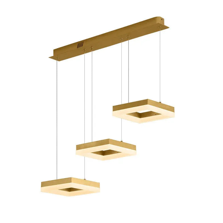 Modern 3-Light Rectangular Metal Pendant Lighting Fixture - Industrial Style Ceiling Light for Kitchen Island, Dining Room, and Living Room Decor