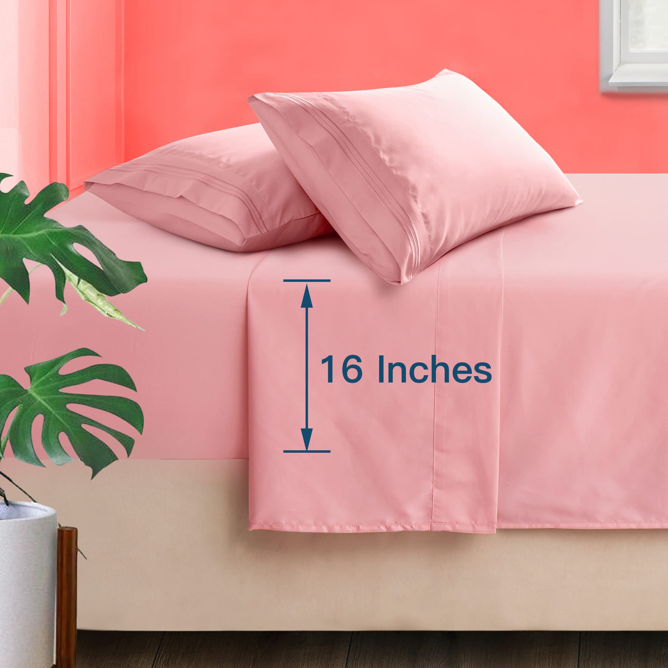 Luxury 1800 Thread Count Microfiber Sheet Set - Full Size Deep Pocket (10-16