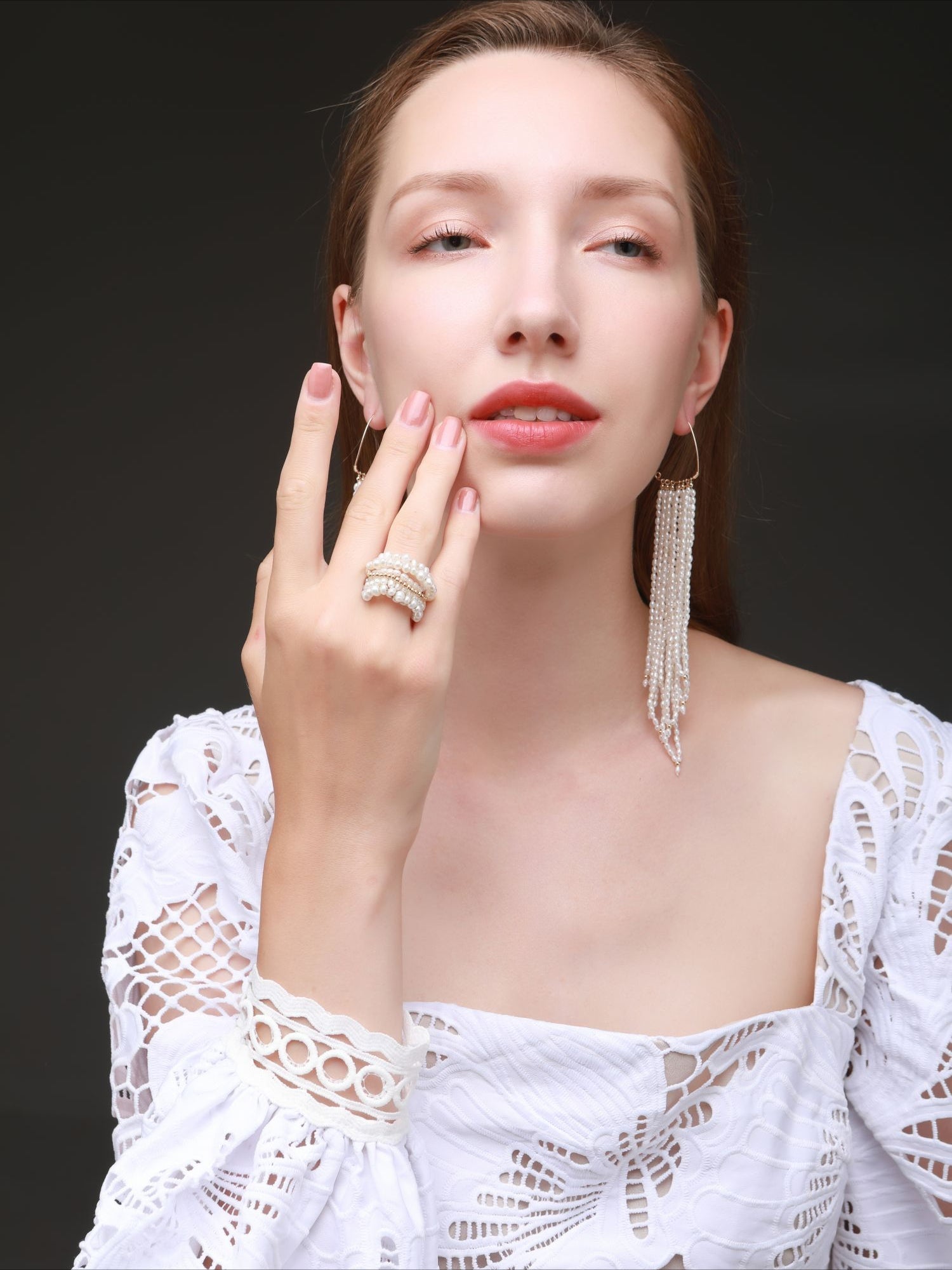 COCOKIM Starry Series Multi-Layered Gold Bead Pearl Ring for Women - Elegant Stackable Jewelry for Party, Wedding & Everyday Wear