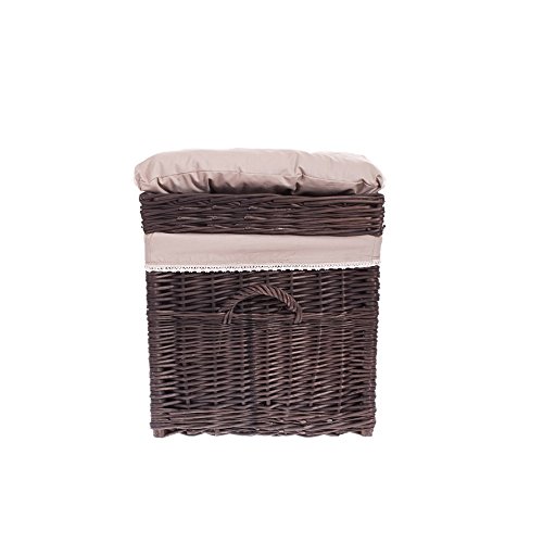 Natural Willow Laundry Basket - Gloss White Storage Chest for Linen, Clothes & Toys | Eco-Friendly Woven Hamper for Bedroom, Nursery & Bathroom Organization