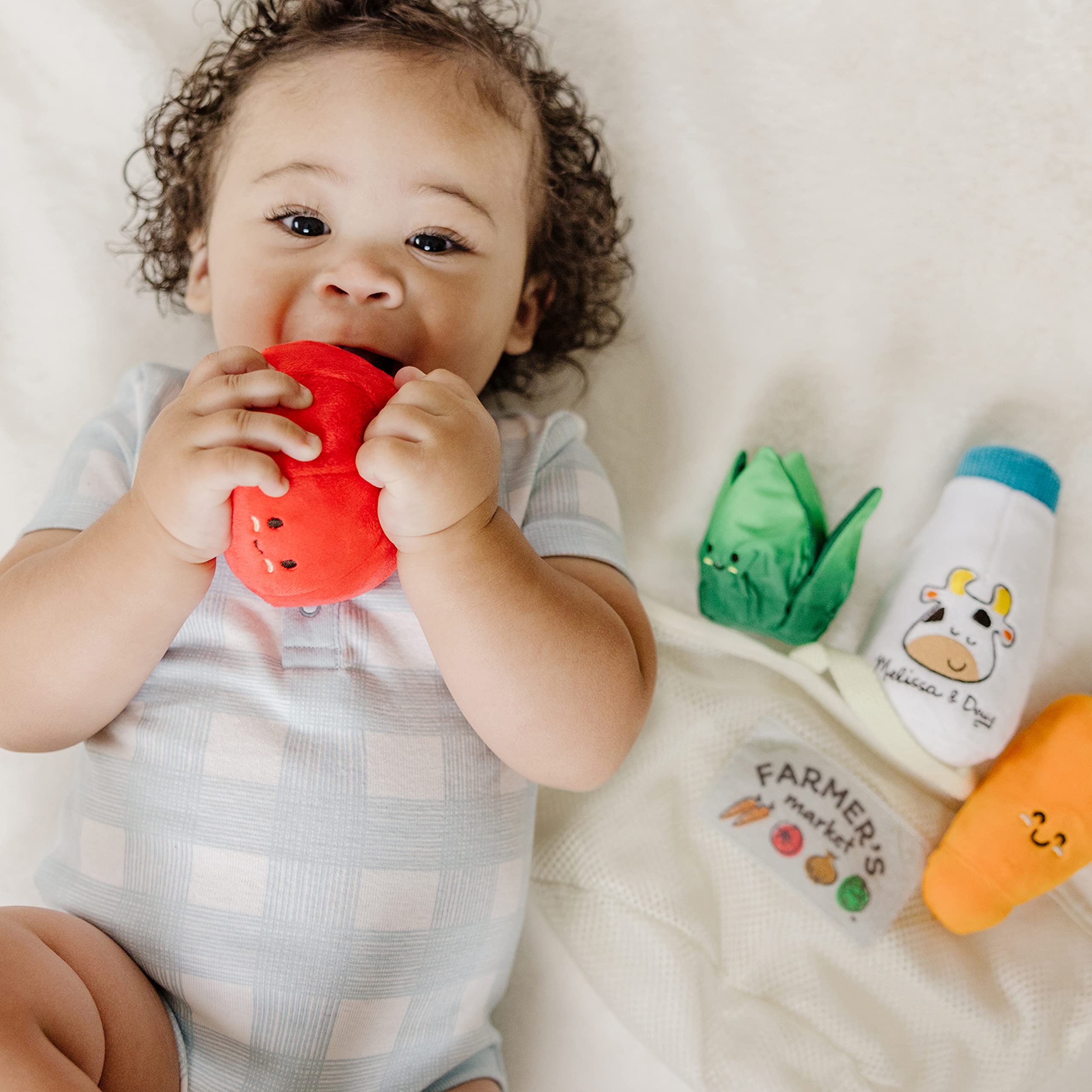 Melissa & Doug Multi-Sensory Market Basket Fill & Spill Infant Toy - Pretend Play Grocery Set with Play Food, Sorting & Stacking Learning Toys for Babies & Toddlers 1+ Years | Perfect for Early Development & Imaginative Playtime