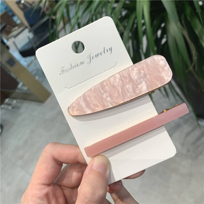 Elegant Women's Fashion Hair Clips - Pearl & Acetate Geometric Design Hair Accessories for Parties, Weddings & Everyday Style