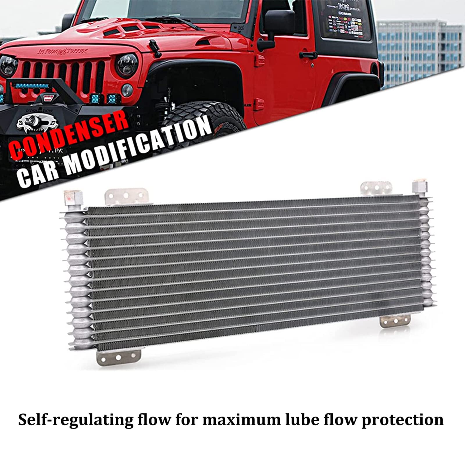 40K Heavy Duty Transmission Oil Cooler Kit LPD47391 4739 - 40,000 GVW Max Low Pressure Drop Cooler with Mounting Hardware for Trucks, RVs & Towing Vehicles