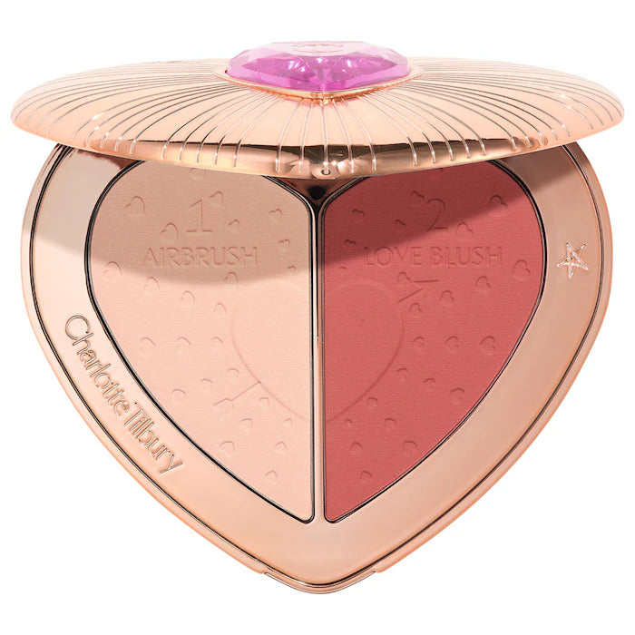 Charlotte Tilbury Pillow Talk Beauty Soulmates Airbrush Flawless Blush & Highlighter Duo - Natural Glow Makeup for Cheeks & Face - Perfect for Everyday Wear, Date Night & Special Occasions