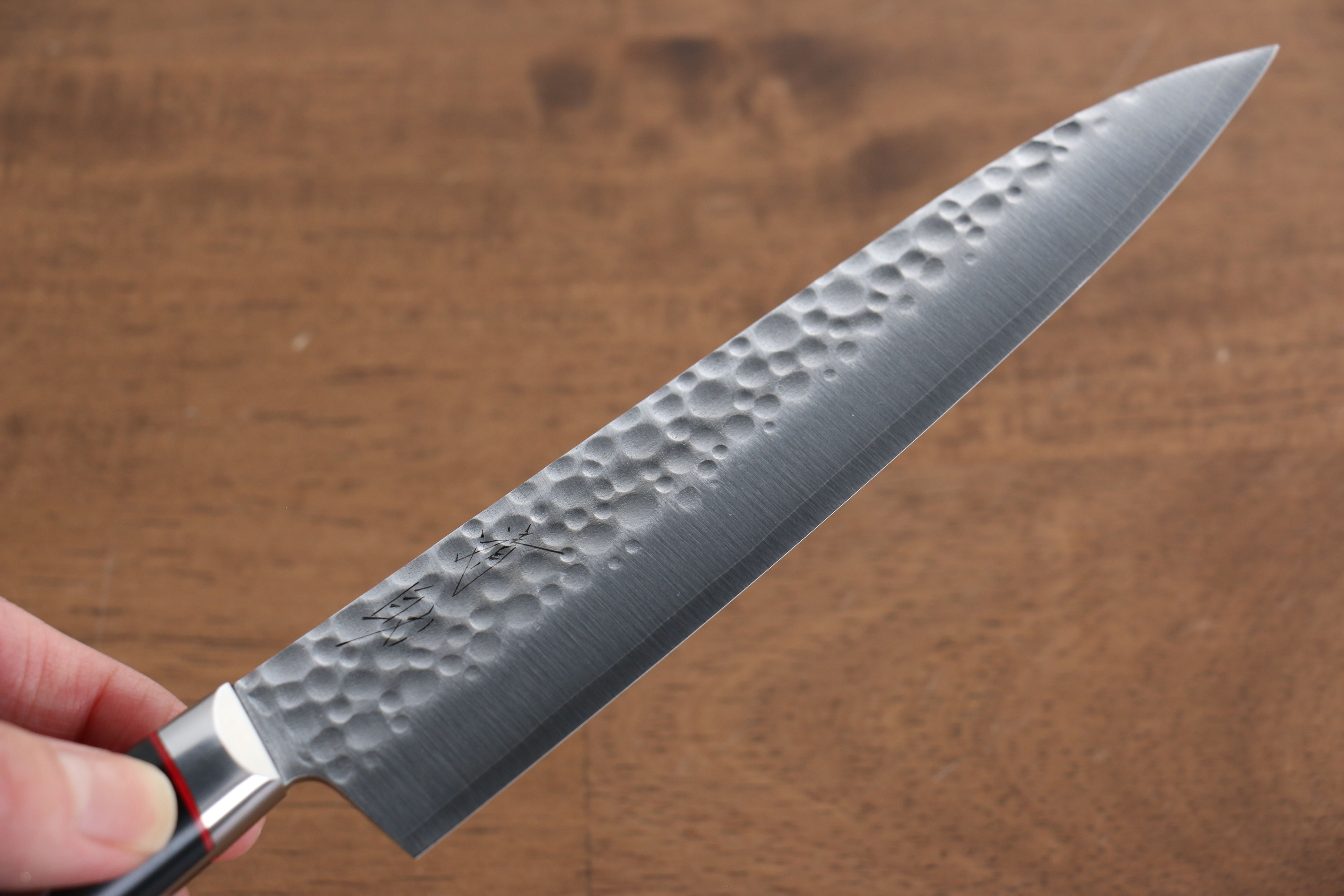 Seisuke PRO J VG10 Hammered Petty Utility Knife 150mm - Black Micarta Handle Japanese Kitchen Knife for Slicing, Chopping & Precision Cutting - Perfect for Home Chefs & Professional Kitchens