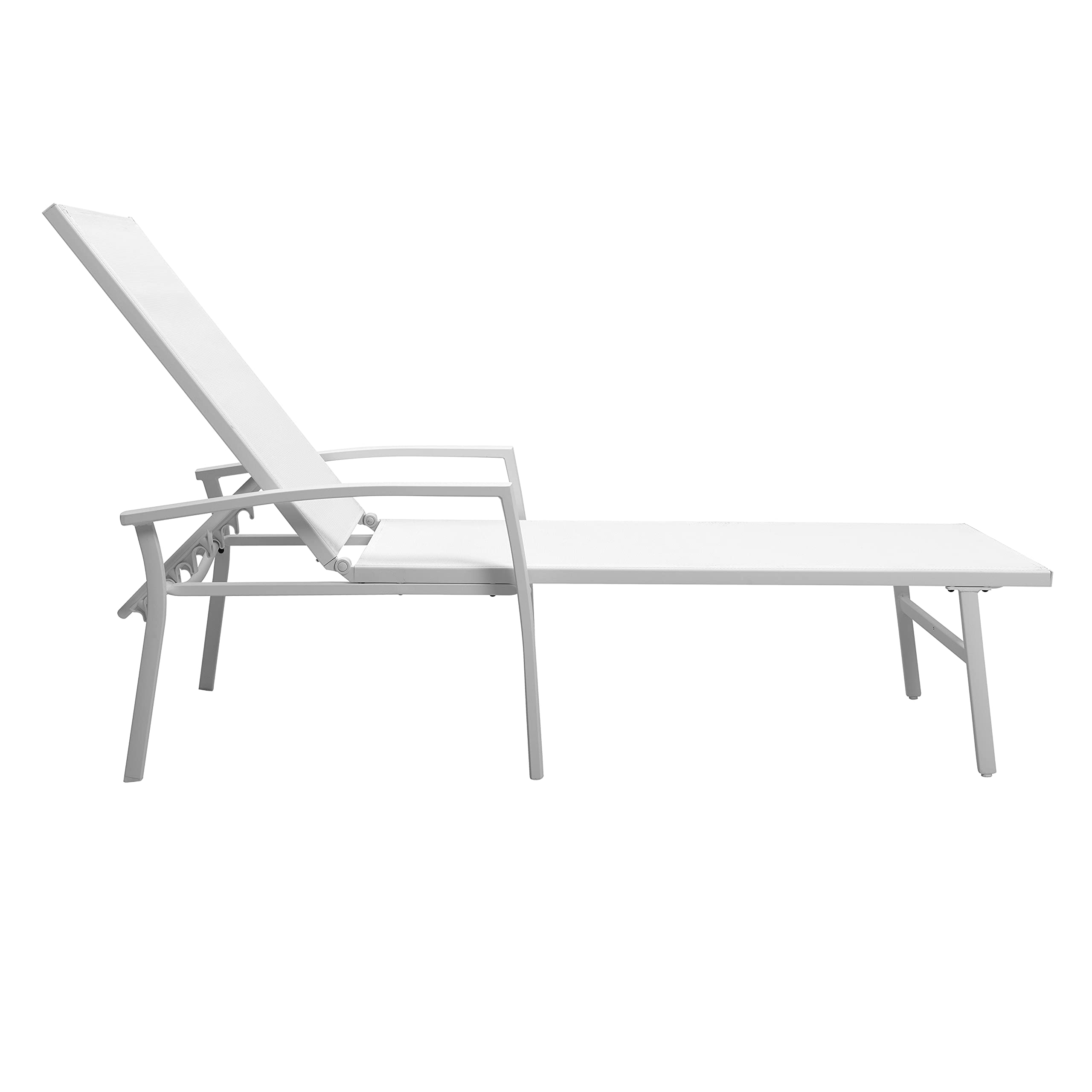 NUU GARDEN Patio Chaise Lounge - 5-Position Adjustable Outdoor Chaise Lounge Chair with All-Weather Textile Fabric - Perfect for Poolside, Beach, Garden, Patio & Backyard Relaxation